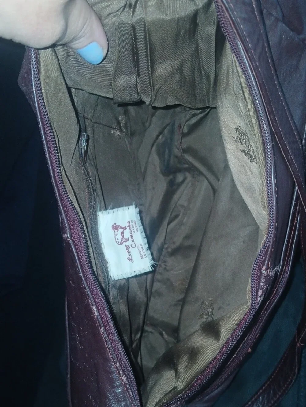 90s Vintage Lopez Comacho Burgundy Leather Satchel